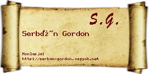 Serbán Gordon névjegykártya